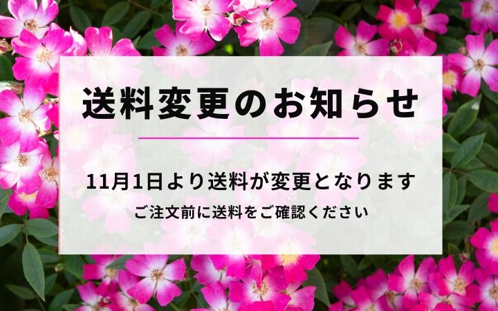 <em>2026年11月1日ご注文分より 配送料金および送料無料ライン改定のお知らせ</em>いつも篠宮バラ園をご利用いただき、誠にありがとうございます。  この度、段ボールをはじめとする梱包資材の度重なる高騰に加え、人件費や物流経費などの諸経費上昇に伴い、誠に恐縮ながら送料および送料無料ラインの改定を行うこととなりました。<b>お知らせ</b>